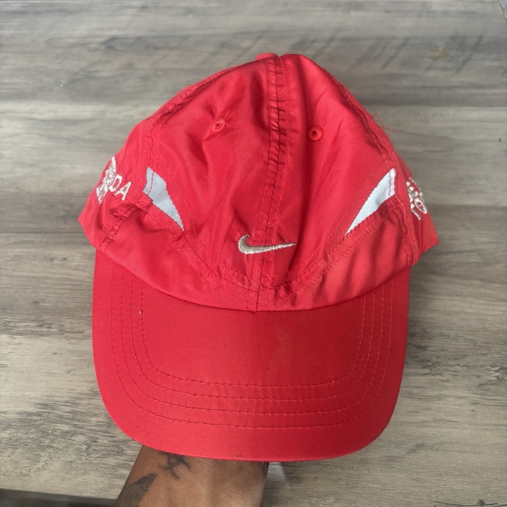 VTG Nike Clima-fit Thin Stripe Red Hat Strap Back